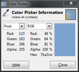 The RGB components that mix into your final blue pixel.
