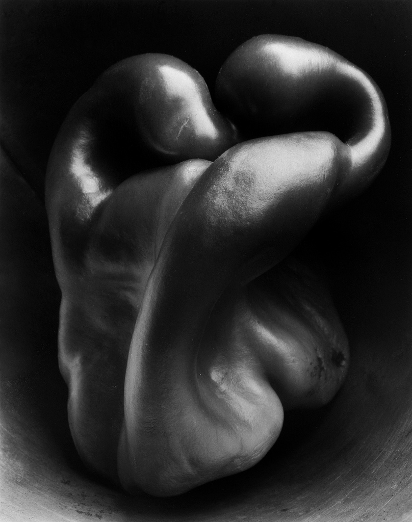 Without color, the form and tones are all that&rsquo;s left. (Edward Weston, Pepper #30)