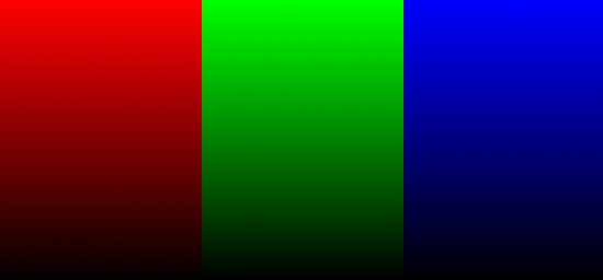 Base RGB gradient of pure colors.