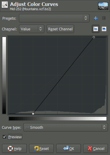 Pat David GIMP Luminosity Mask Tutorial Aggresive Curve Mid Tone Mask