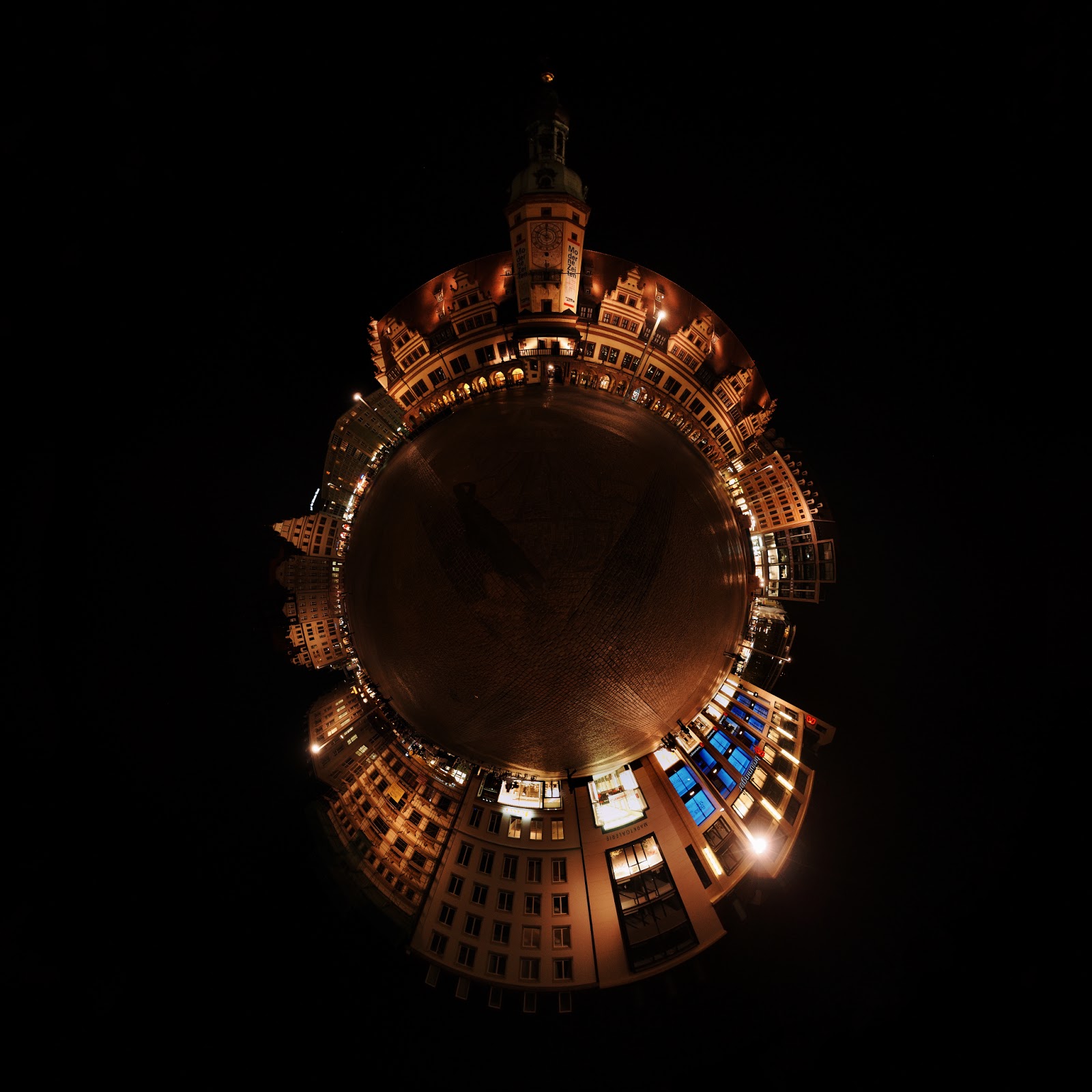 Leipzig Market Little Planet Panorama